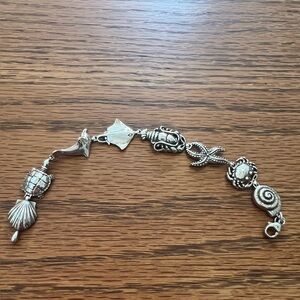 Sterling Silver 925 Sea Life Bracelet 7”